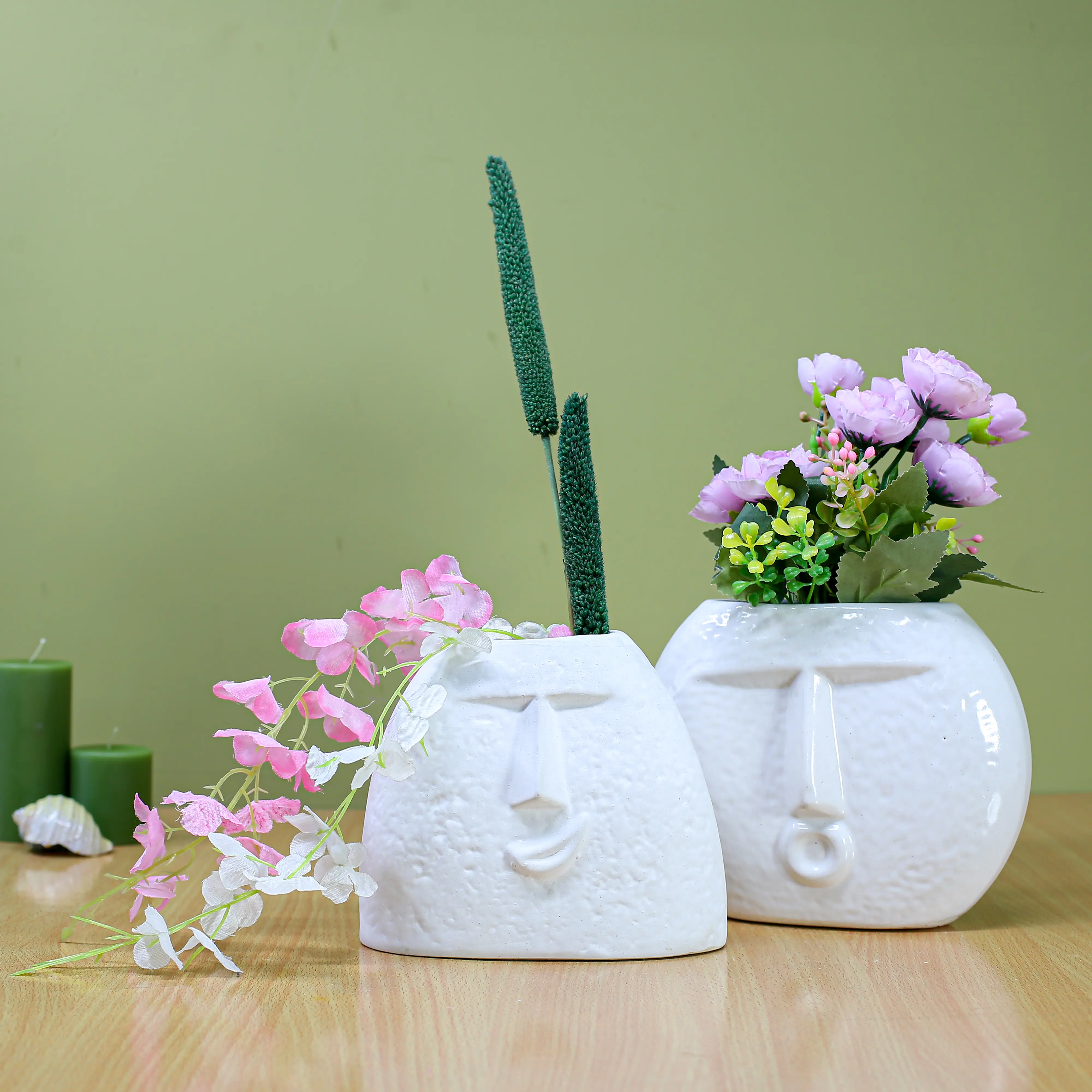 Ceramic Face Set of 2