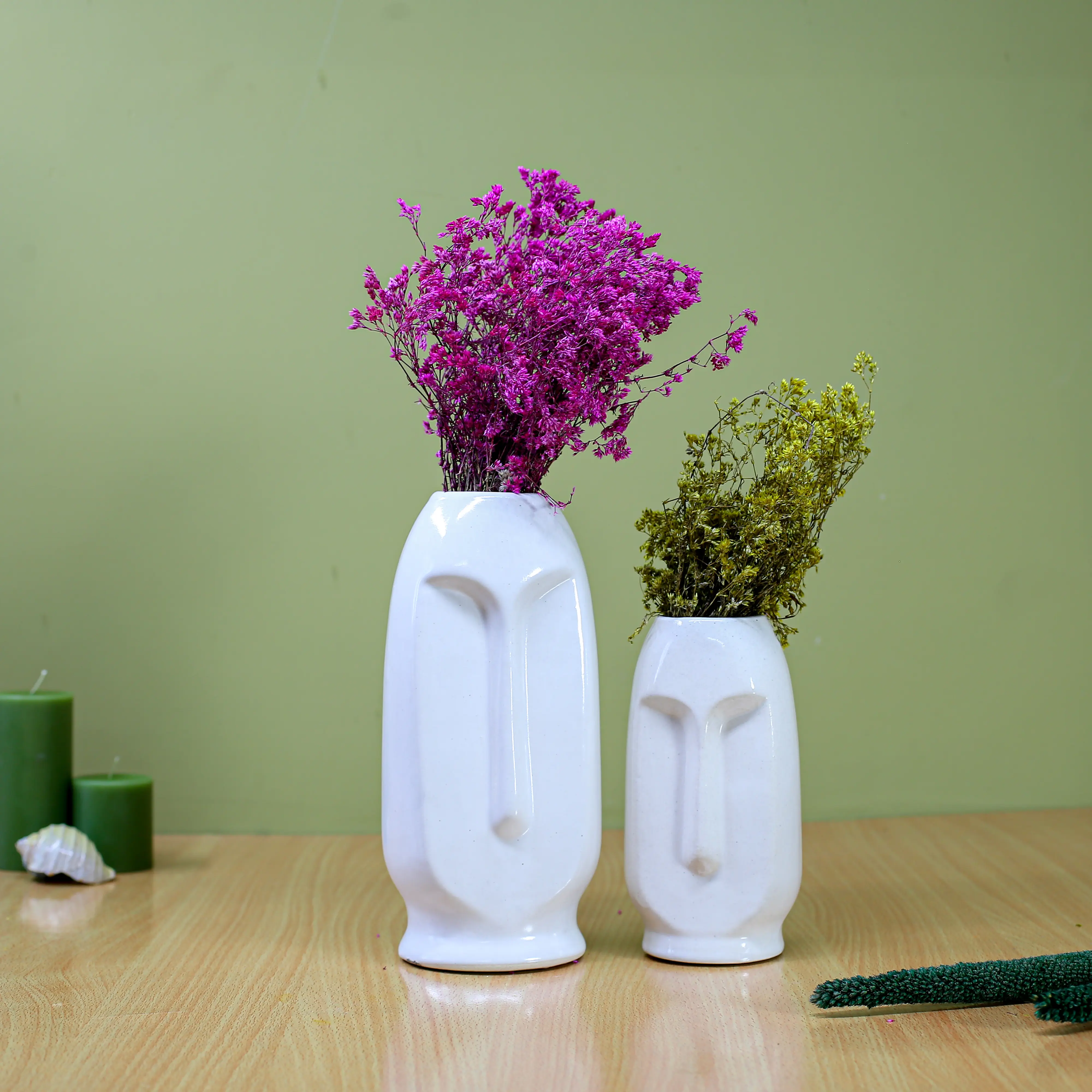 Ceramic Long Face Set of 3