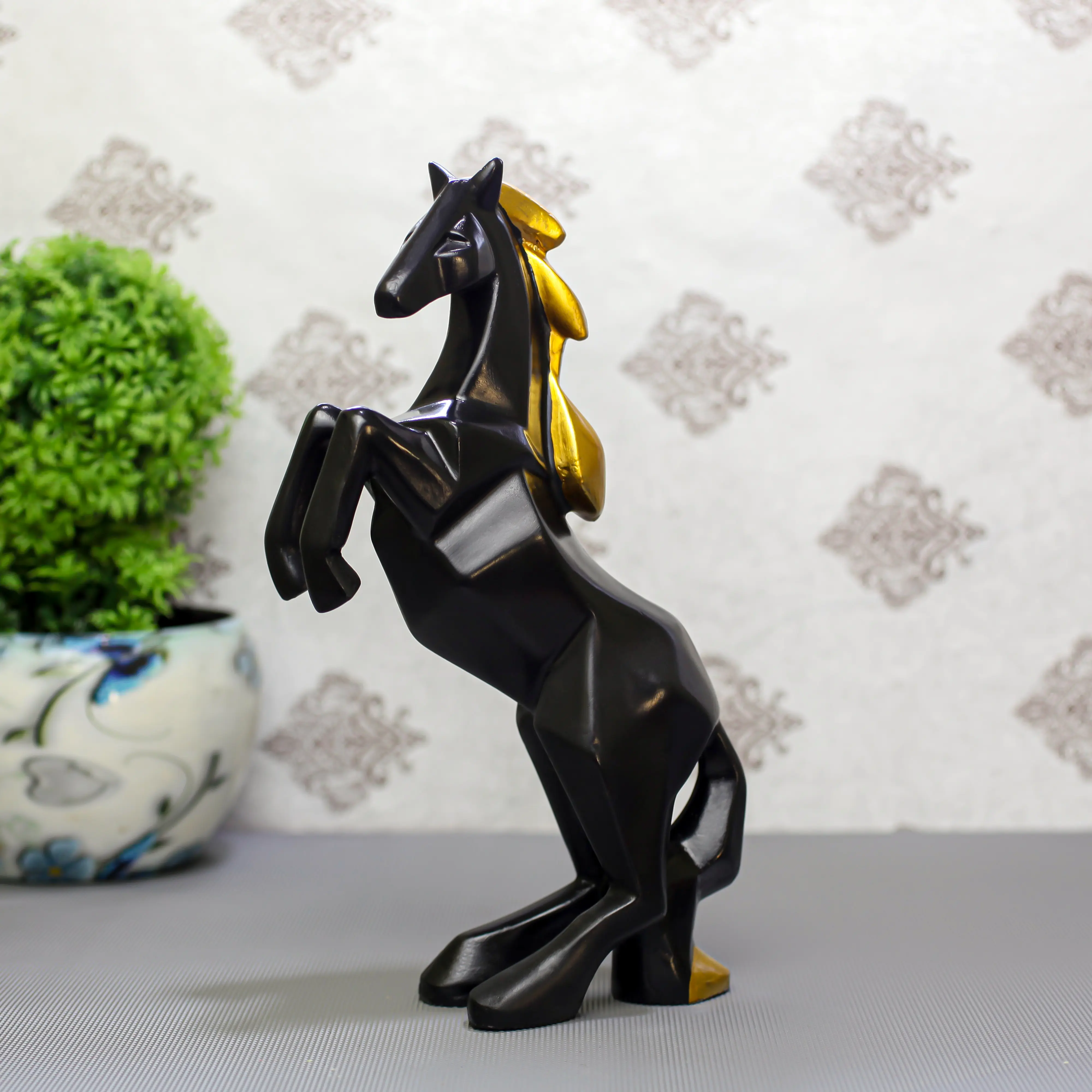 Black Decorative Horse Statue