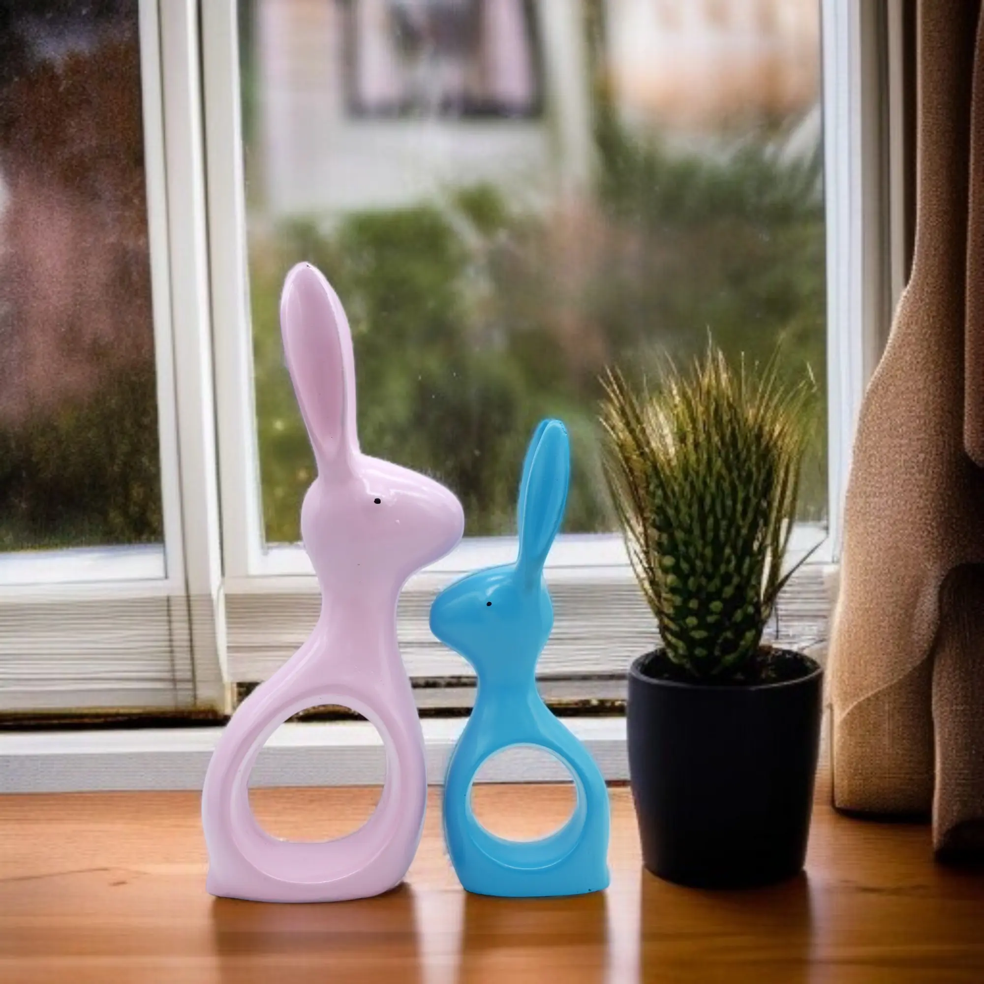 Pink & Blue Rabbit Pair