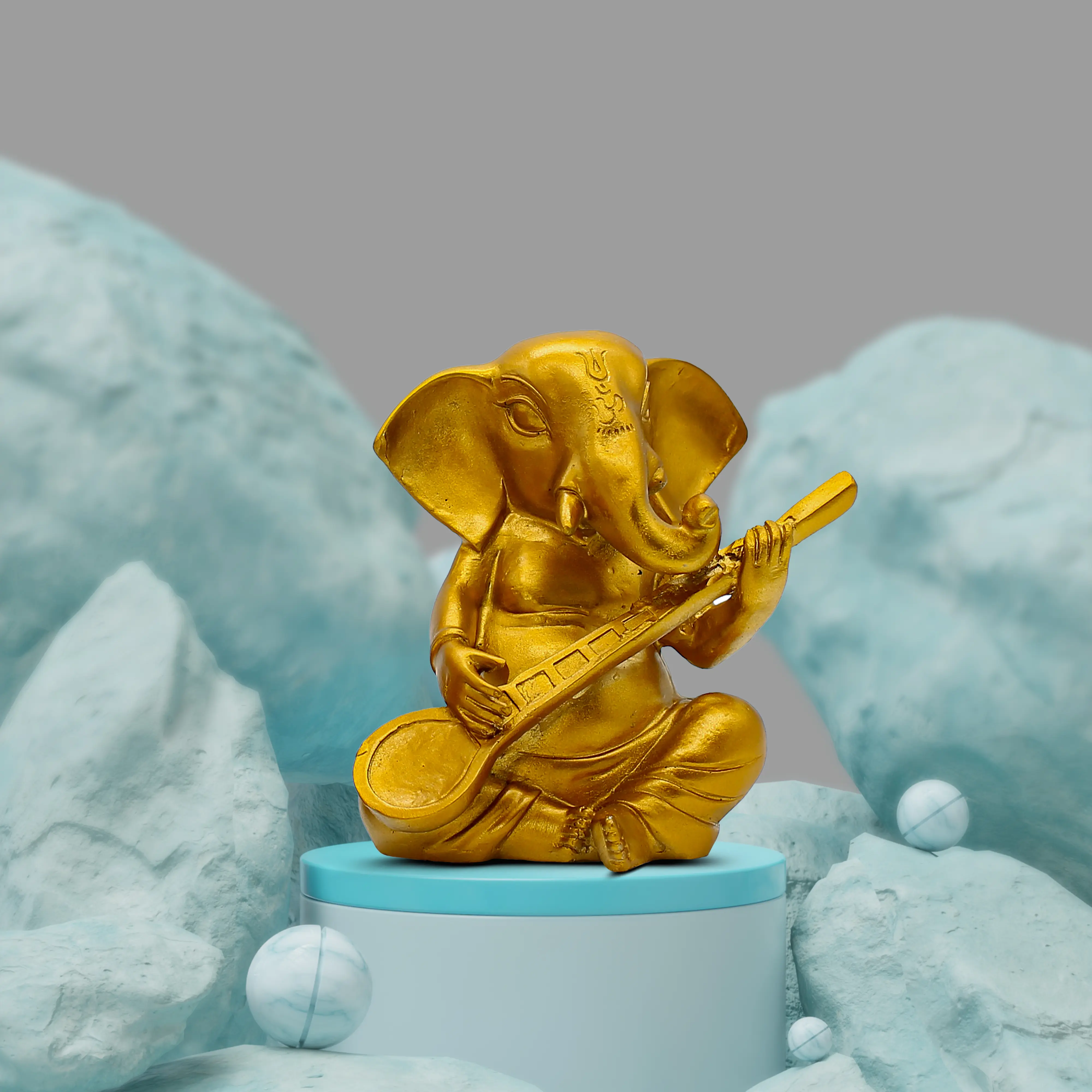 Golden Sitar Ganesha