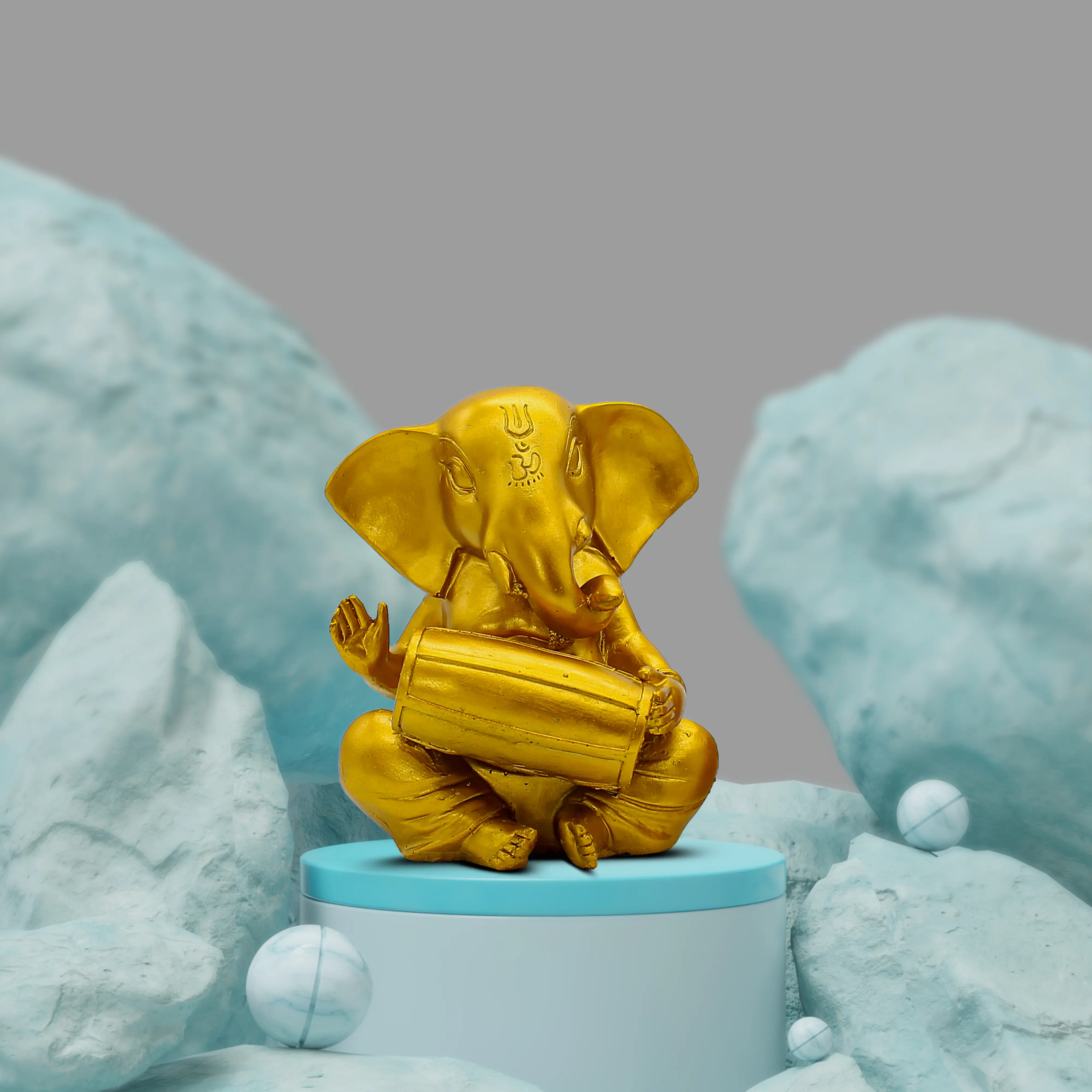 Golden Dholak Ganesha